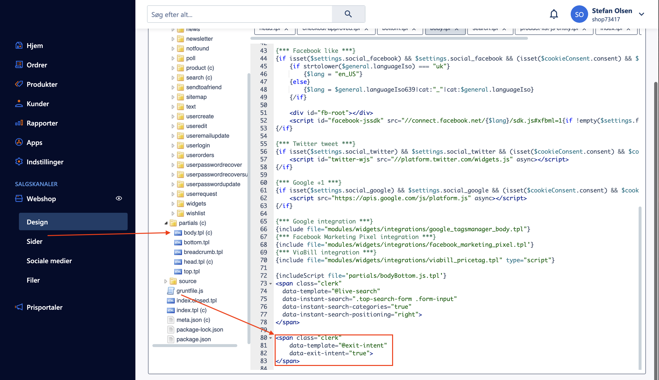 Exit Intent recommendations
