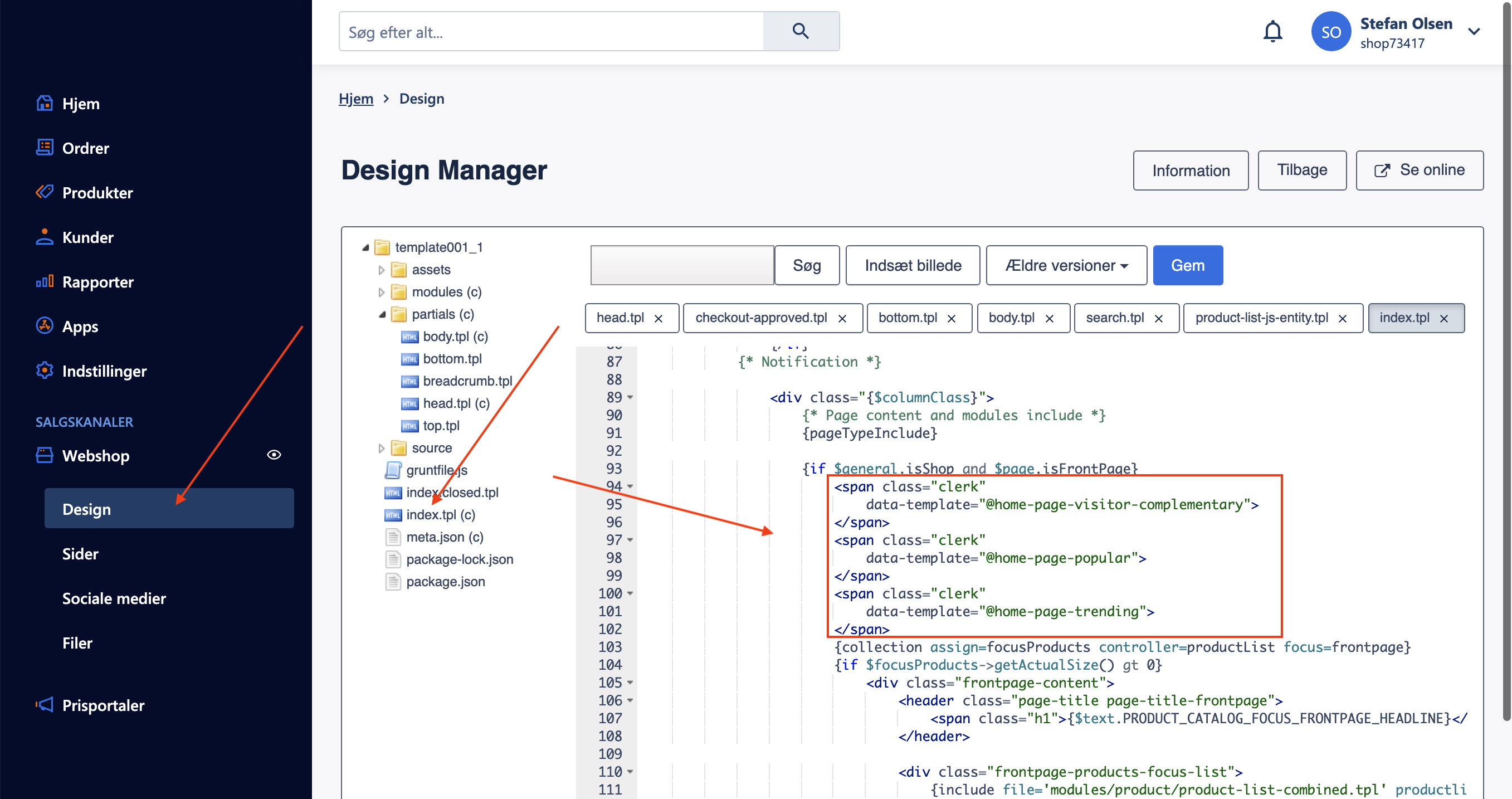 Homepage recommendations