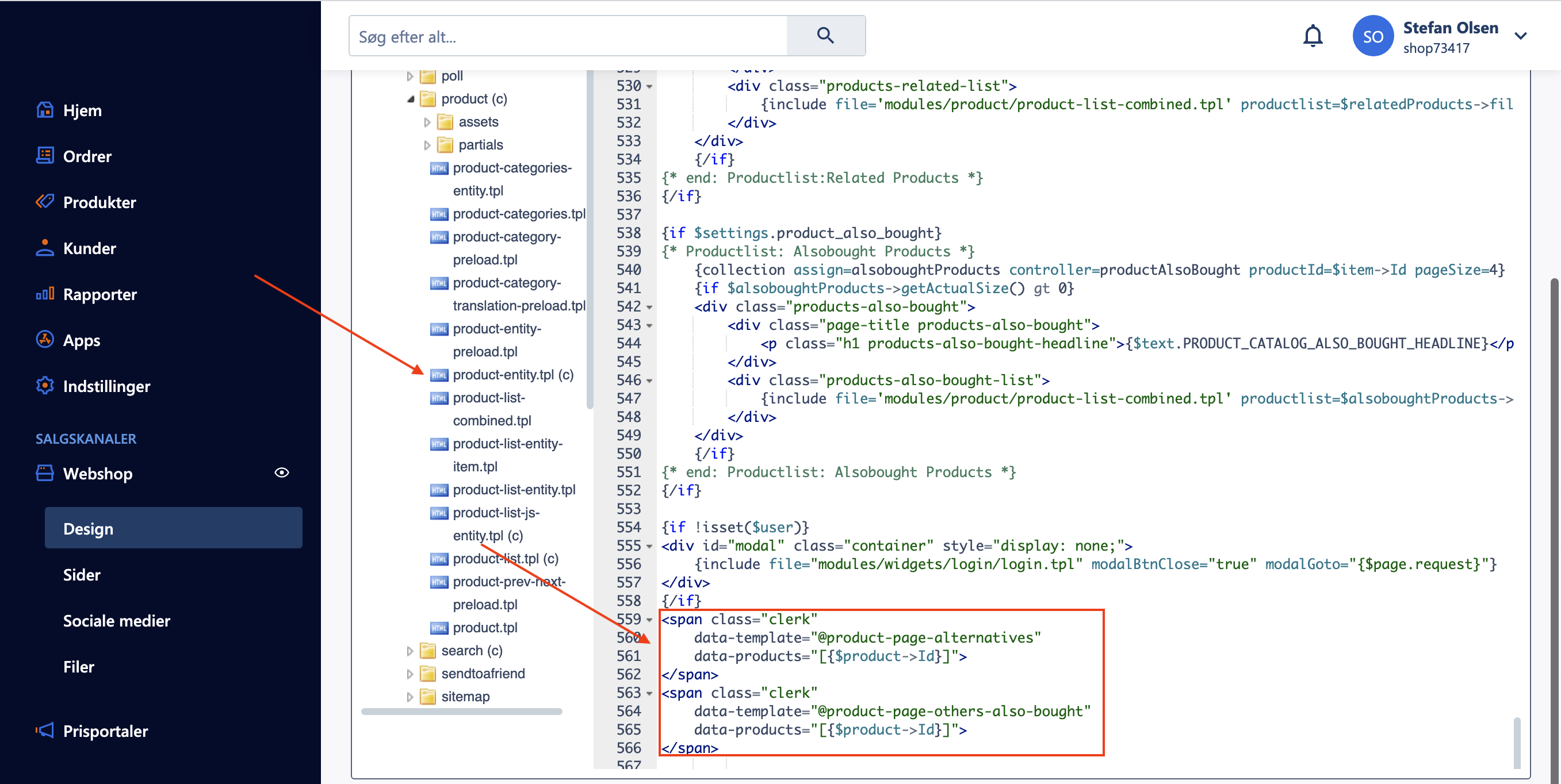 Product page recommendations