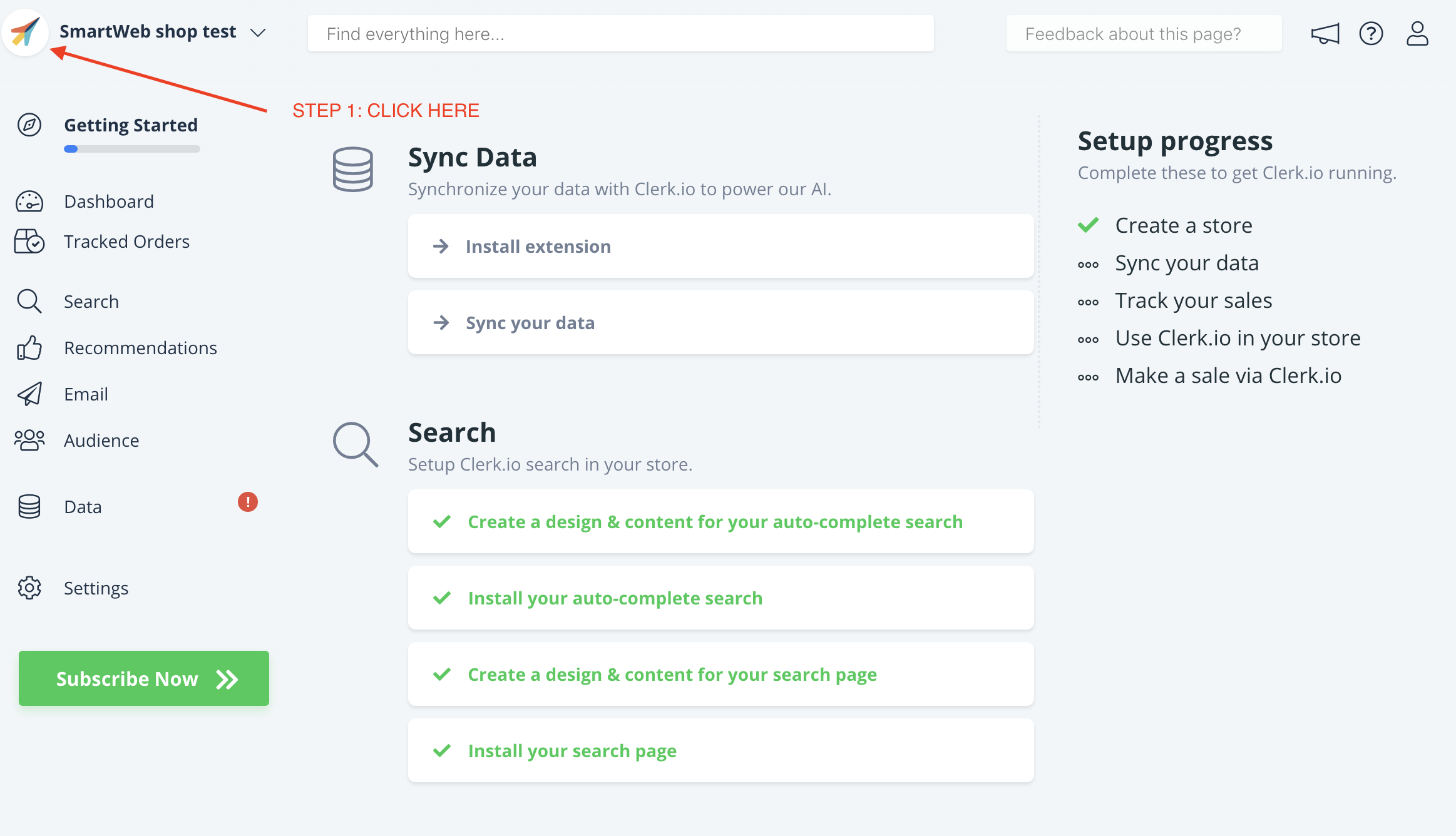 Add new store dropdown