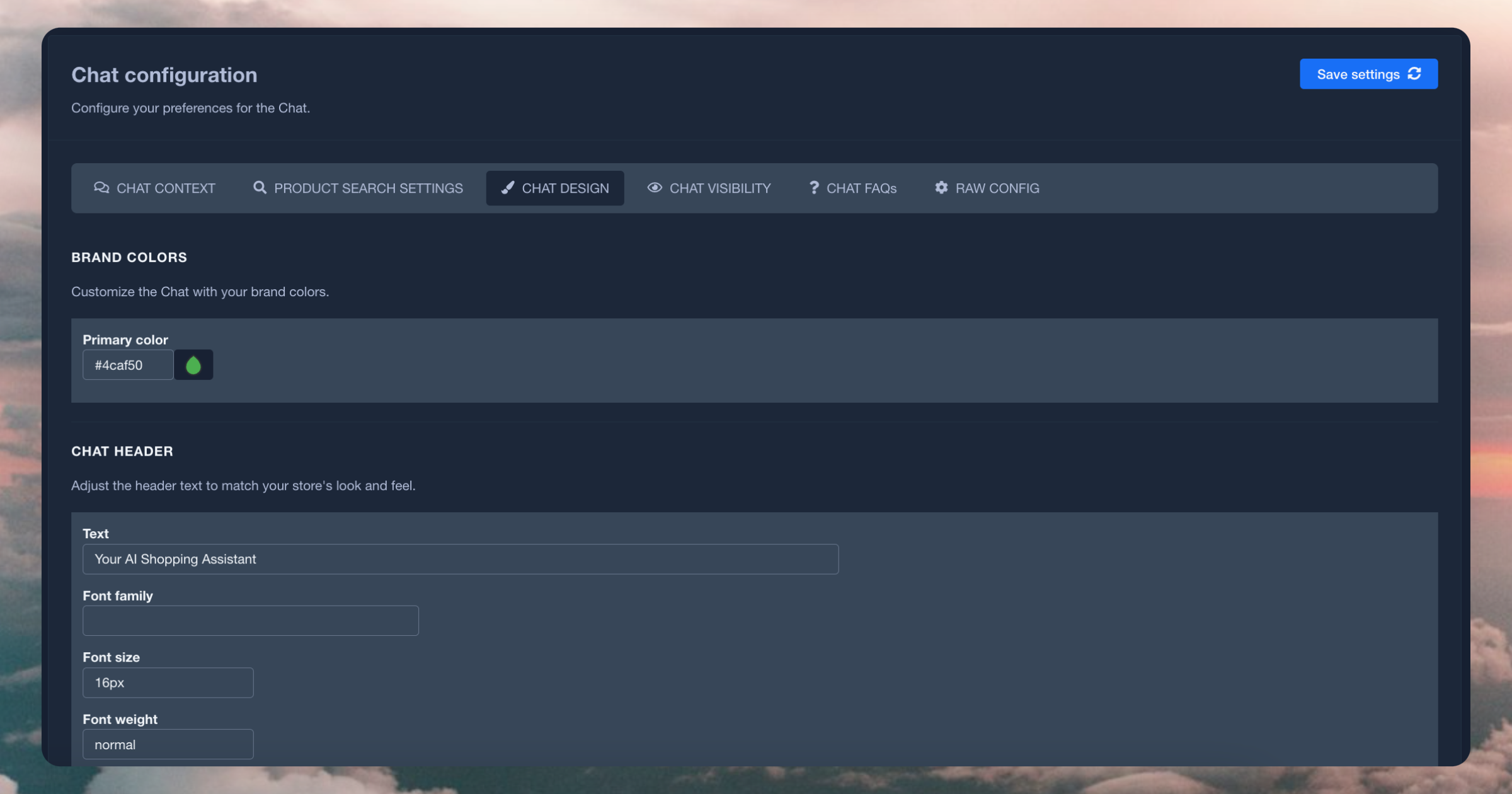 Chat design
