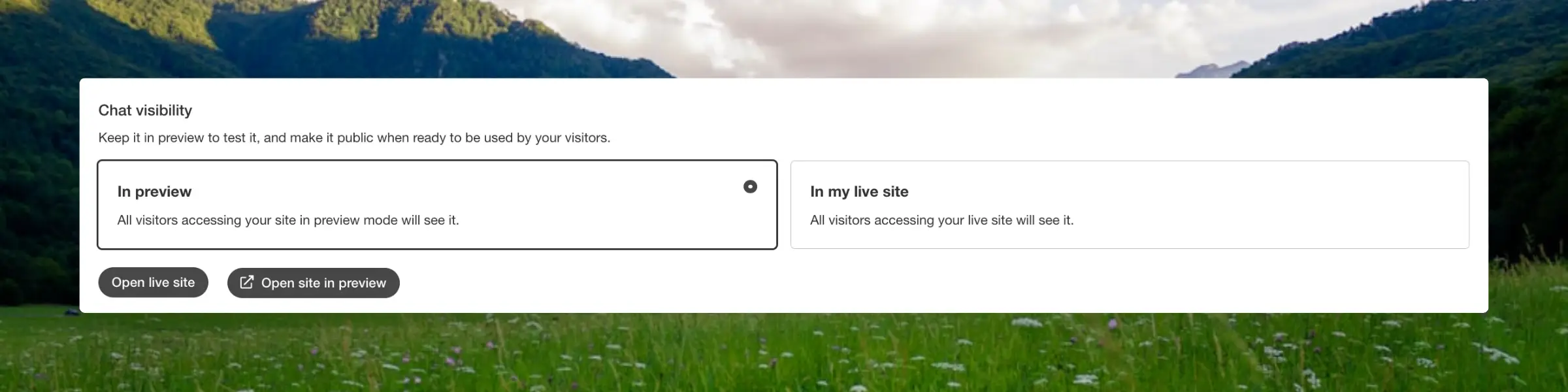Chat visibility