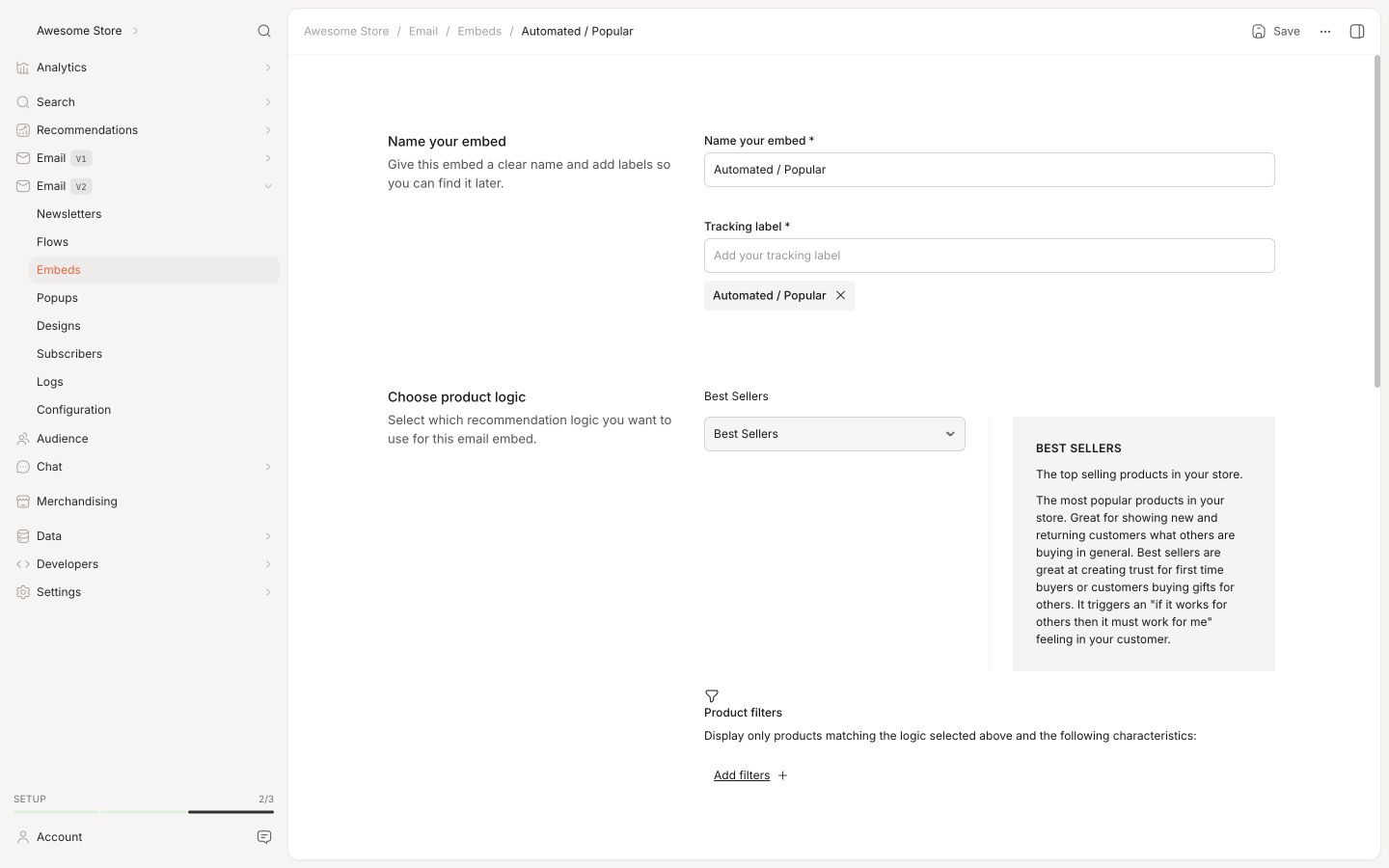Backend in the Clerk.io backend