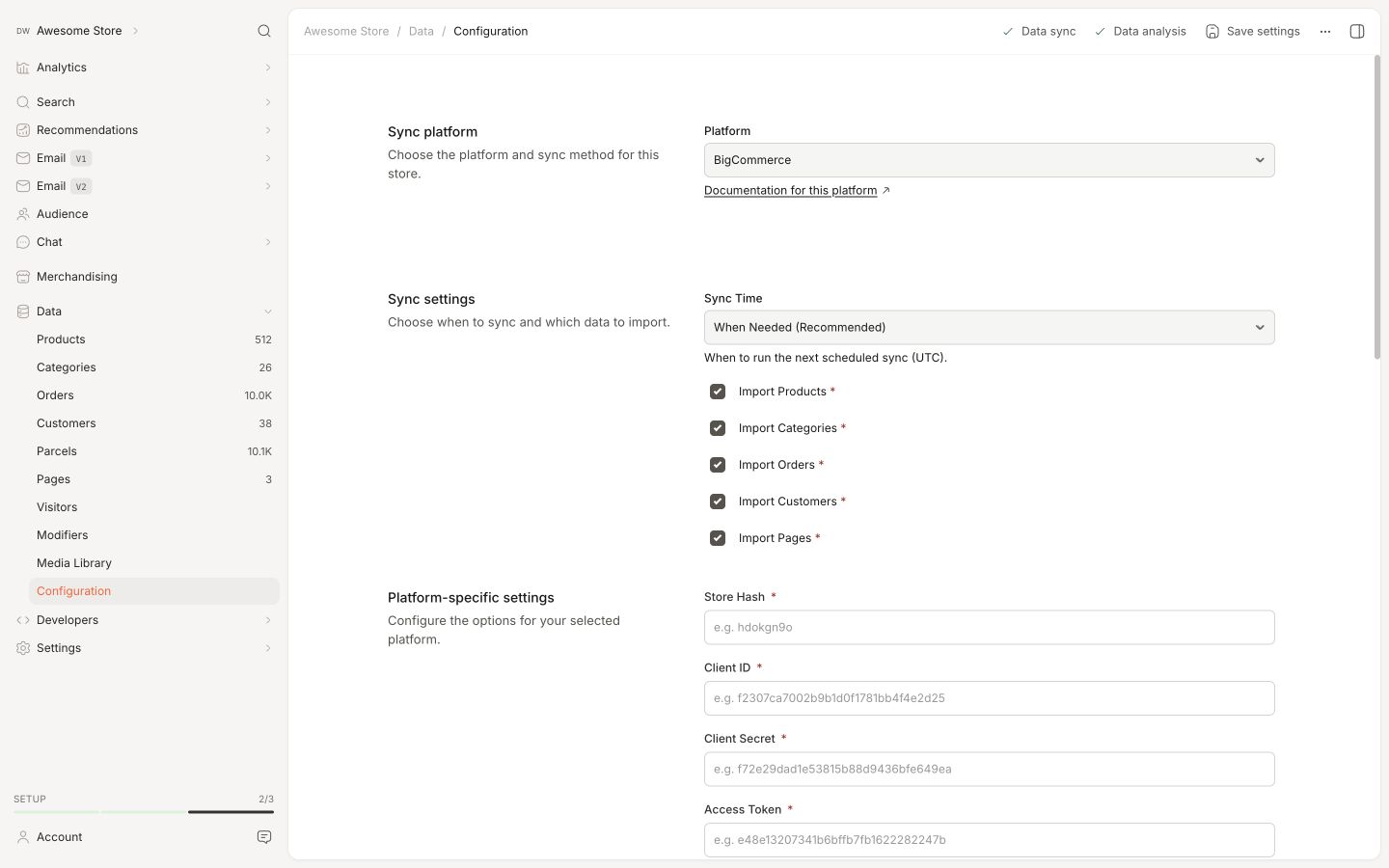 Backend in the Clerk.io backend
