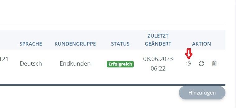 Access data feed settings