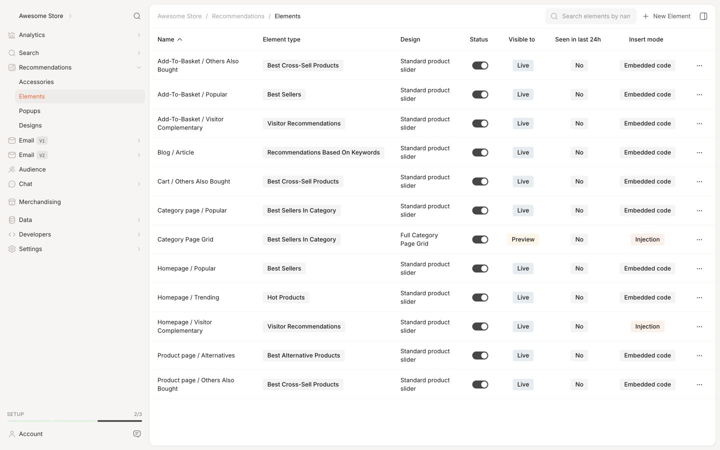 Backend in the Clerk.io backend