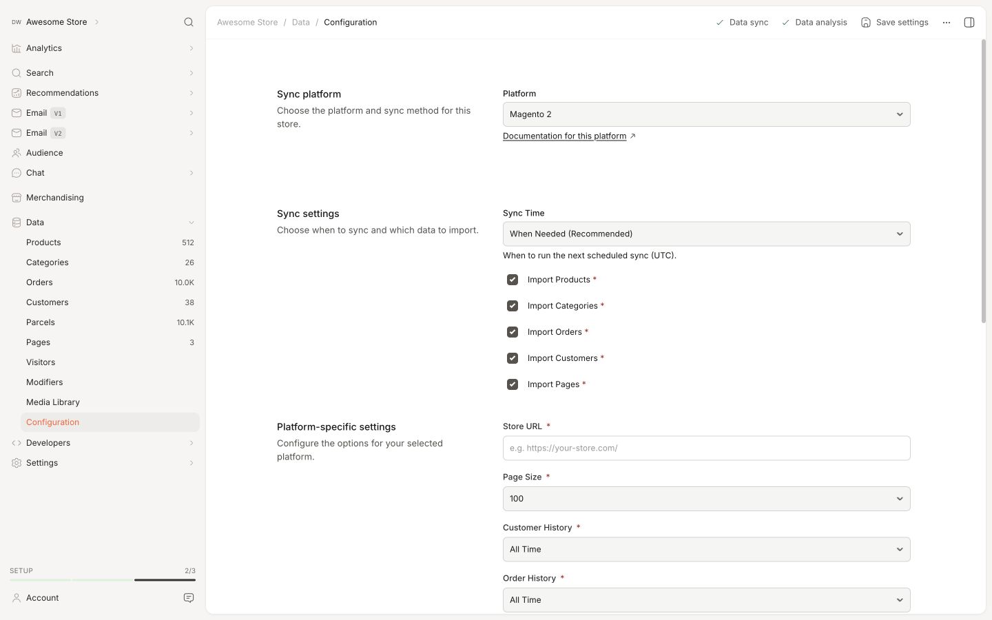 Backend in the Clerk.io backend