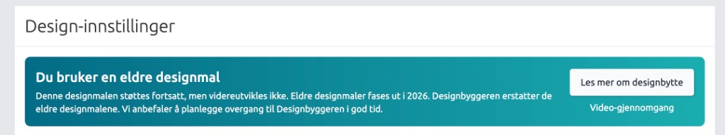 Old theme version banner in MyStore Design settings