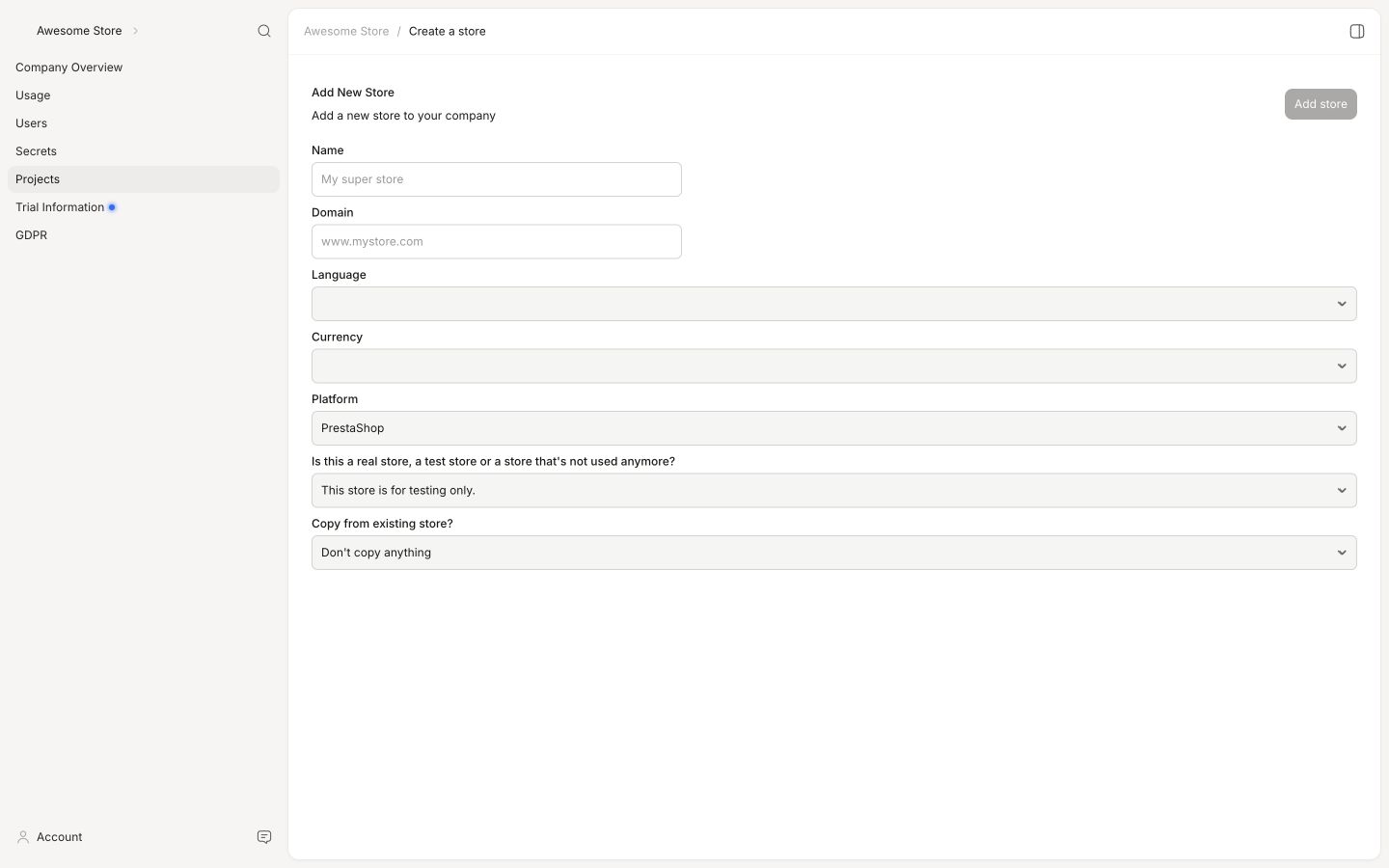 Backend in the Clerk.io backend