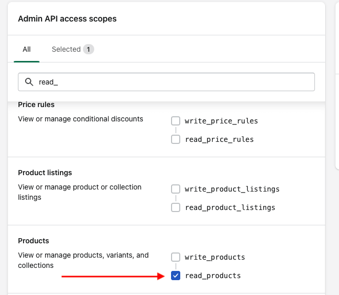 API access scopes