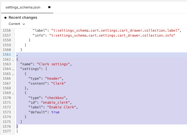 Settings schema file