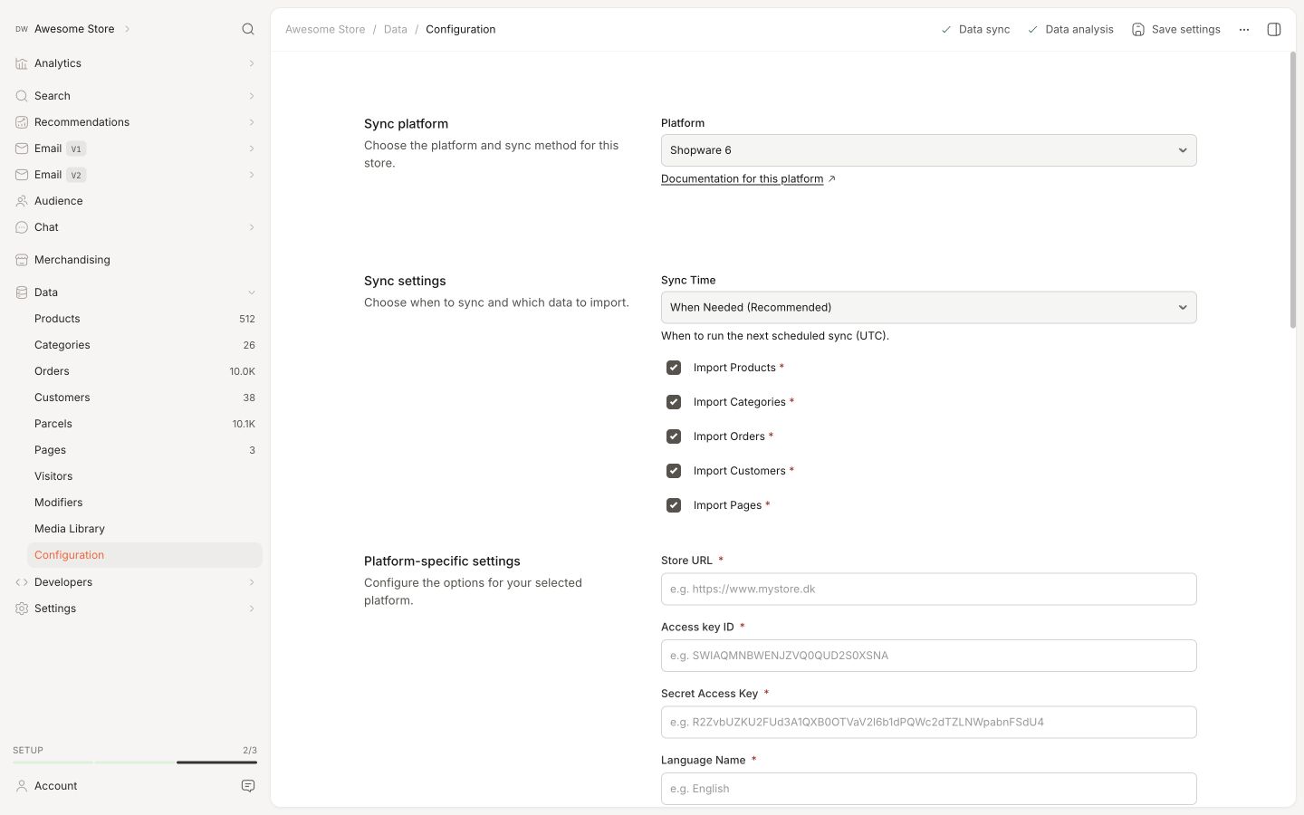 Backend in the Clerk.io backend