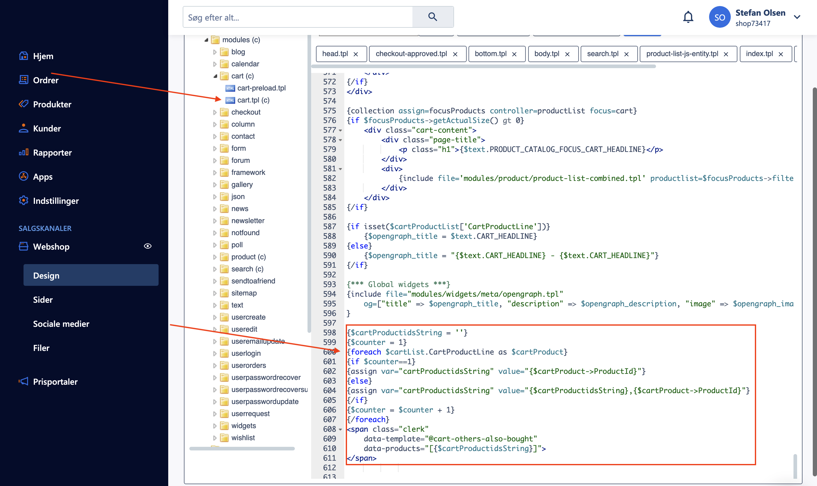 Cart page recommendations