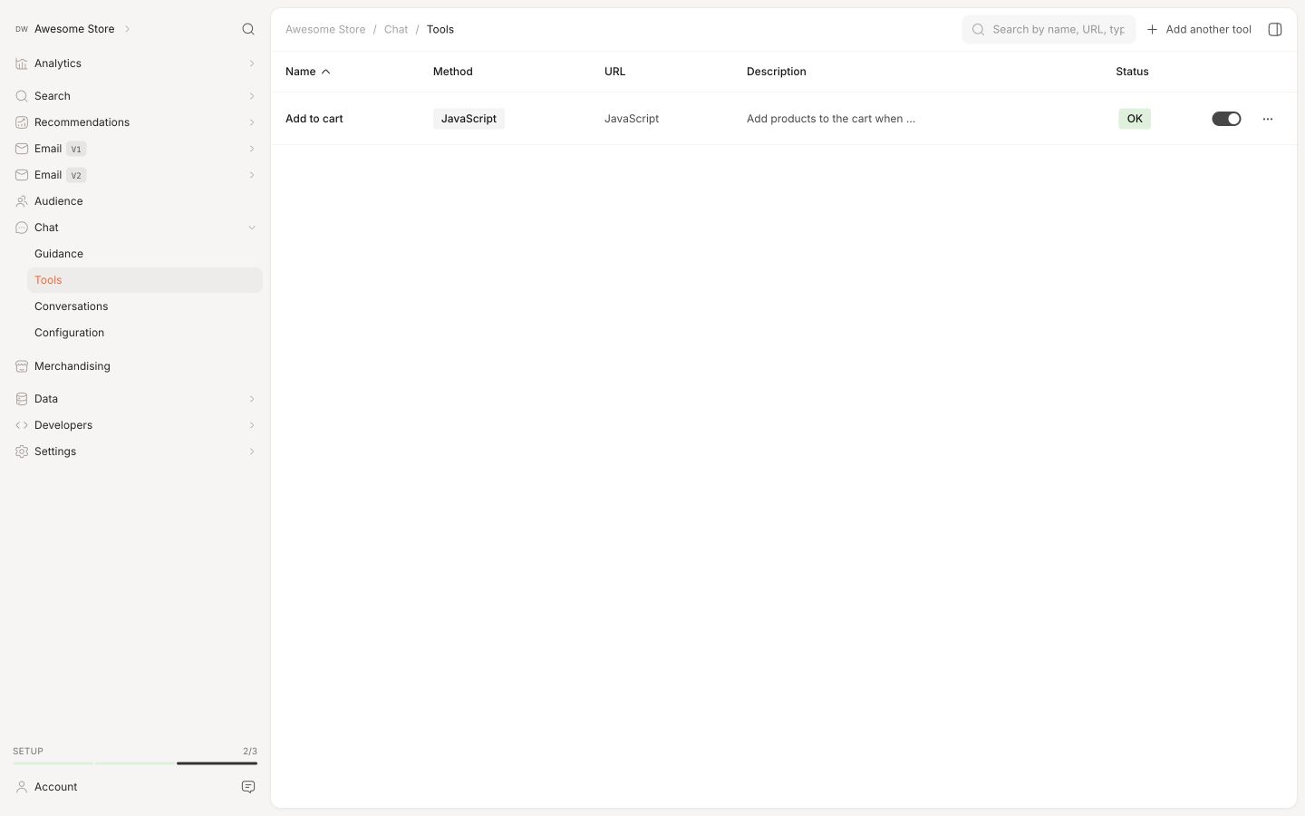 Backend in the Clerk.io backend