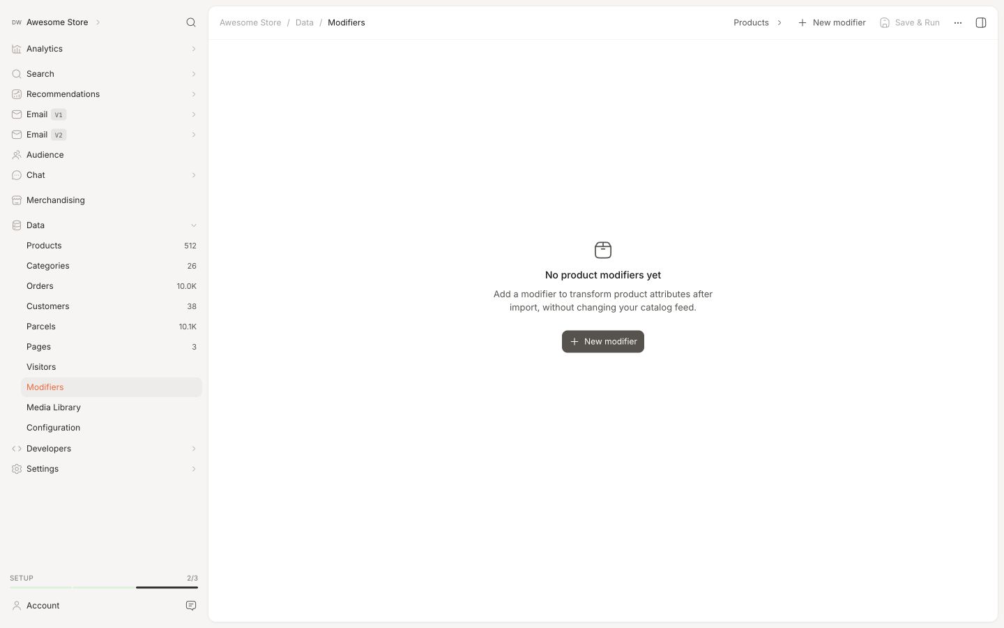 Backend in the Clerk.io backend