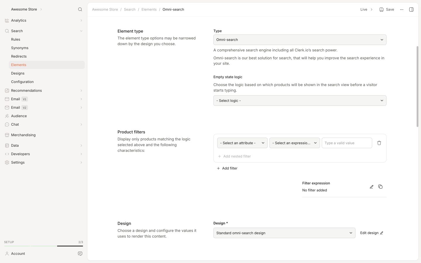Backend in the Clerk.io backend