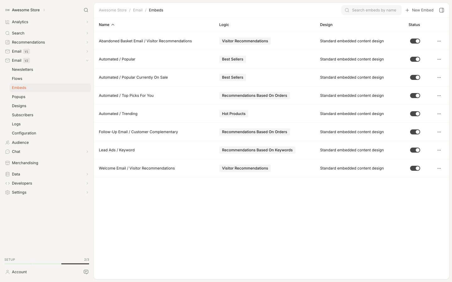 Backend in the Clerk.io backend