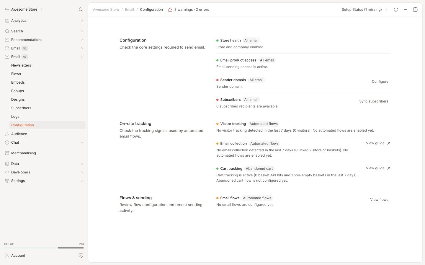 Backend in the Clerk.io backend
