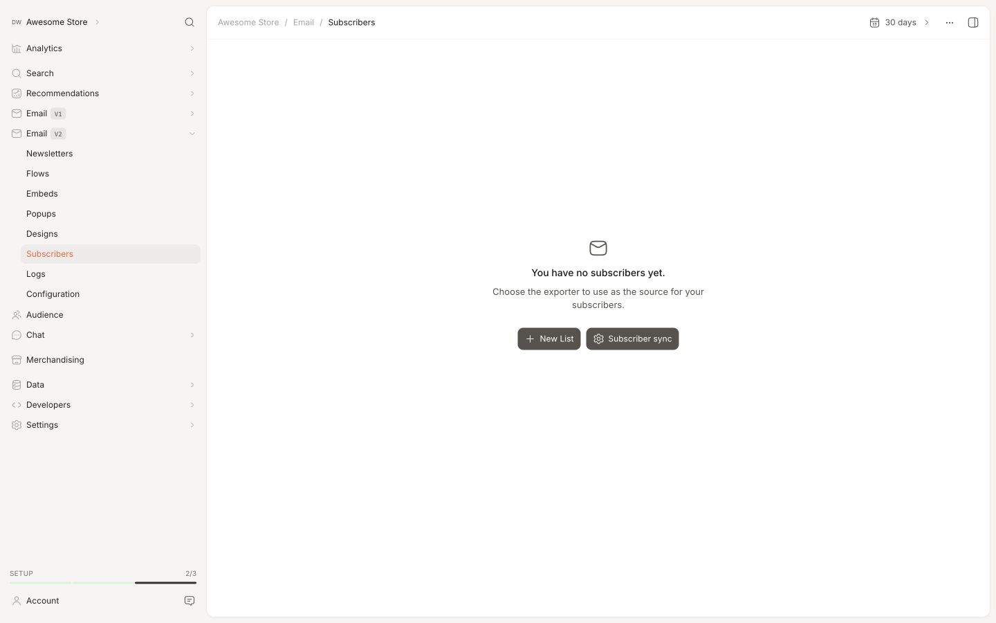 Backend in the Clerk.io backend