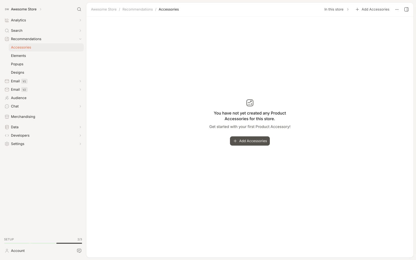 Backend in the Clerk.io backend