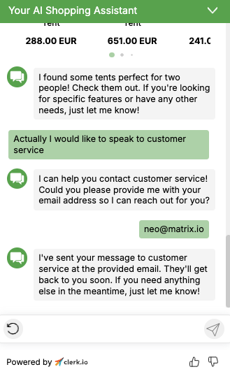 Speak to customer service