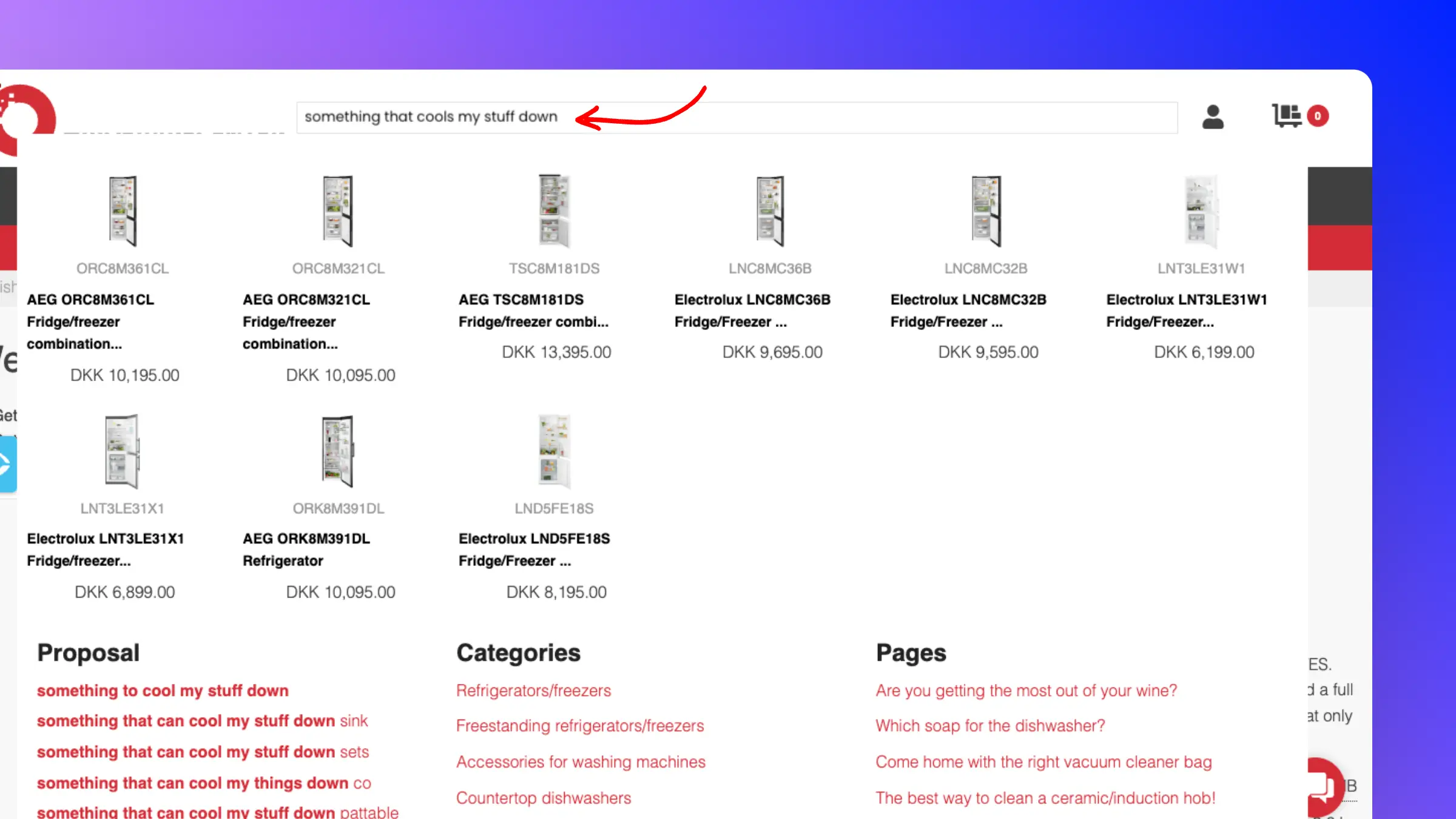 Semantic search for cooling stuff down